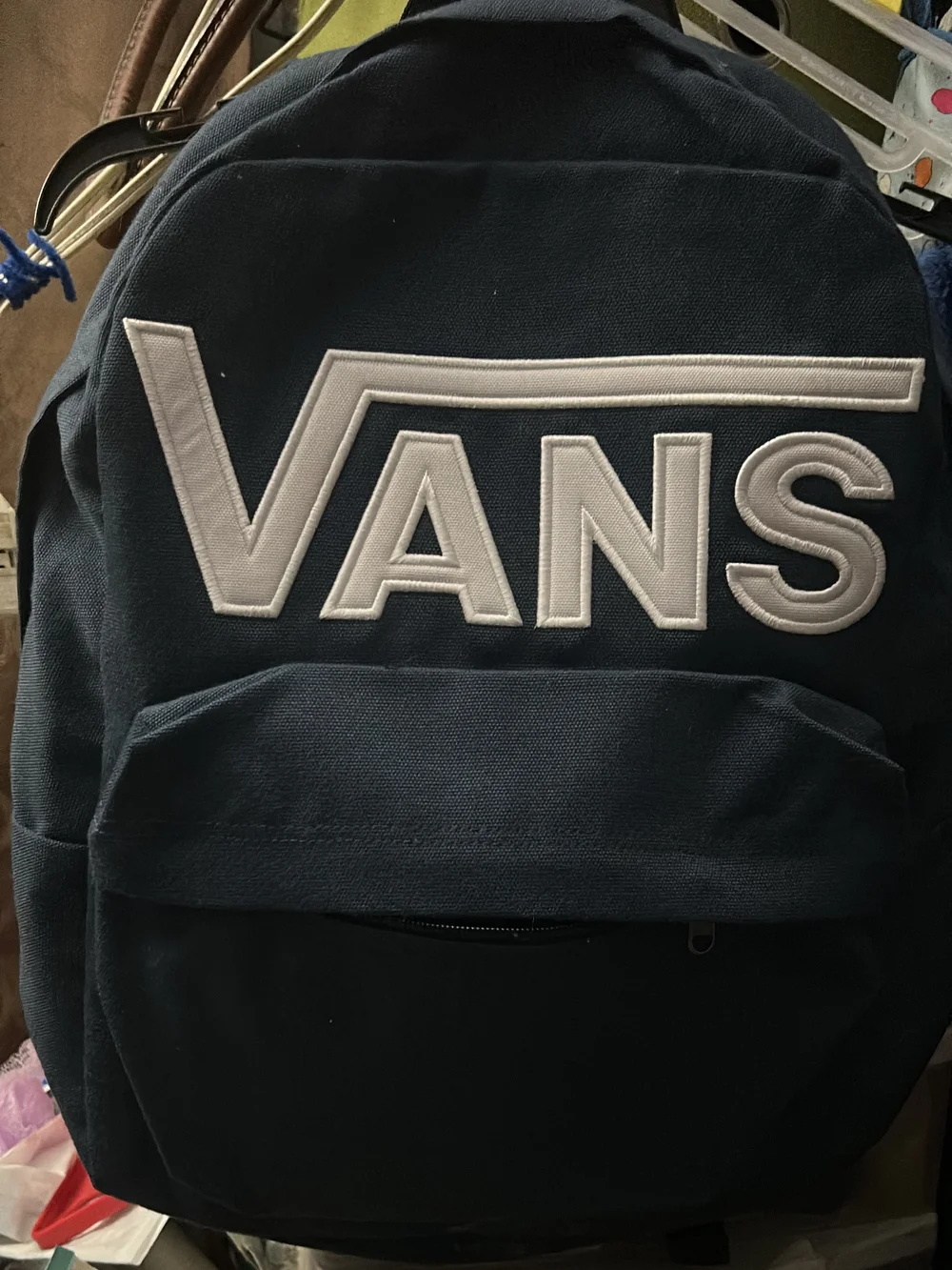 Vans Navy Backpack with White Logo for Kids
